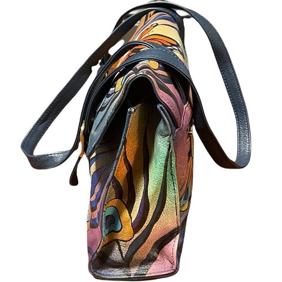 Anuschka Hand Painted Butterfly-Peacock Shoulder Bag - Picture 7 of 17